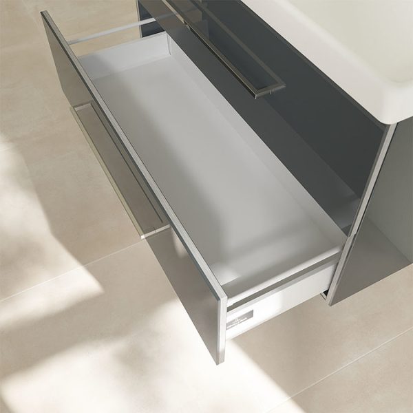 Villeroy and Boch Avento Crystal Grey 1000mm Wall Hung 2 Drawer Double Vanity Unit - Image 2
