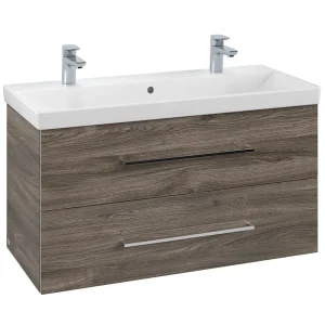 Villeroy and Boch Avento Stone Oak 1000mm Wall Hung 2 Drawer Double Vanity Unit