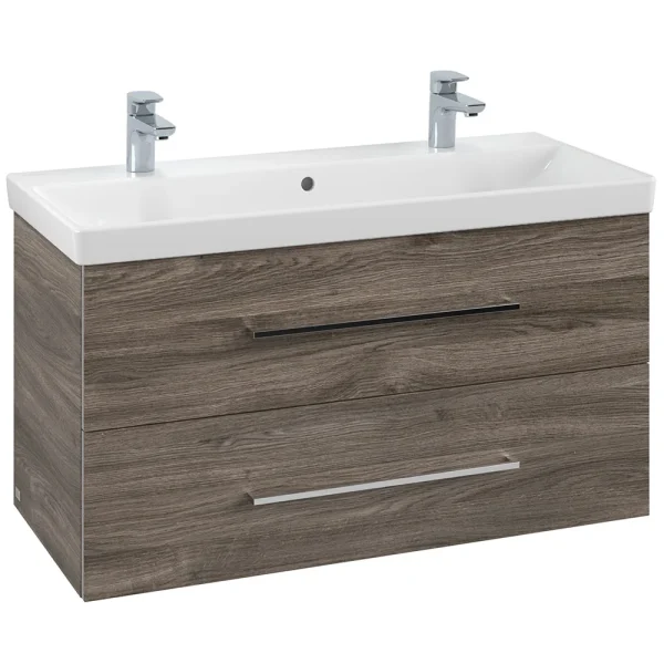 Villeroy and Boch Avento Stone Oak 1000mm Wall Hung 2 Drawer Double Vanity Unit