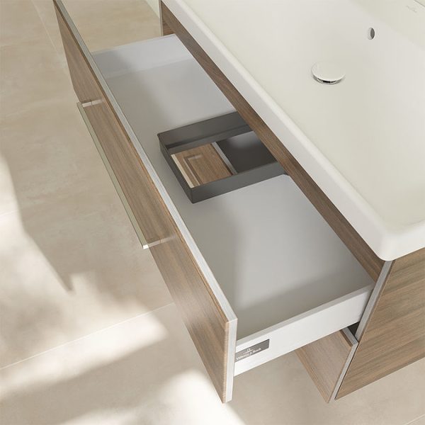 Villeroy and Boch Avento Arizona Oak 1000mm Wall Hung 2 Drawer Double Vanity Unit - Image 2