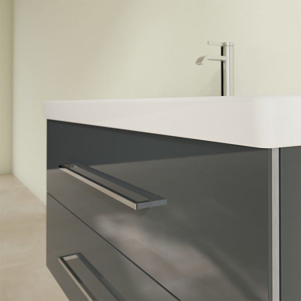 Villeroy and Boch Avento Crystal Grey 1000mm Wall Hung 2 Drawer Vanity Unit - Image 6