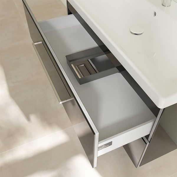 Villeroy and Boch Avento Crystal Black 1000mm Wall Hung 2 Drawer Vanity Unit - Image 7