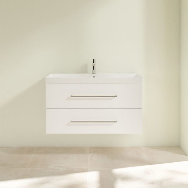Villeroy and Boch Avento Wall Hung Vanity Unit 1000mm   Crystal White - Image 4
