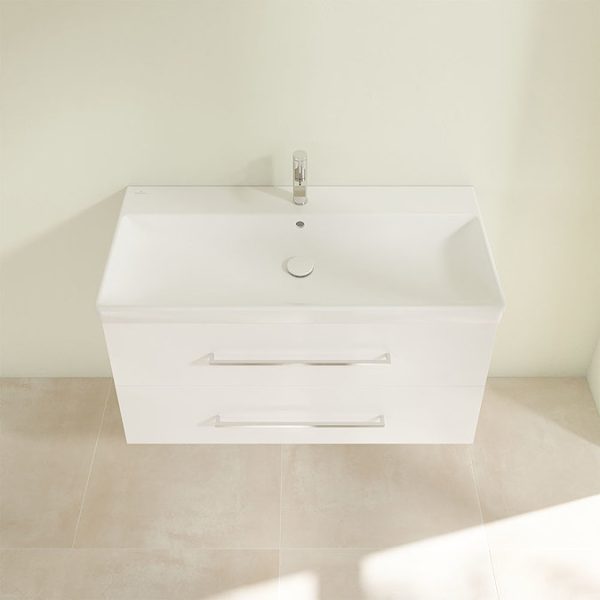 Villeroy and Boch Avento Wall Hung Vanity Unit 1000mm   Crystal White - Image 5