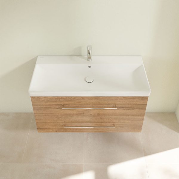 Villeroy and Boch Avento Oak Kansas 1000mm Wall Hung 2 Drawer Vanity Unit - Image 5