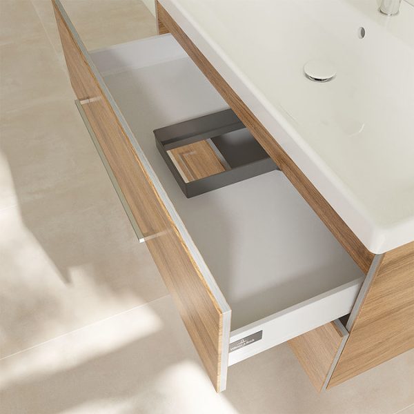 Villeroy and Boch Avento Oak Kansas 1000mm Wall Hung 2 Drawer Vanity Unit - Image 7