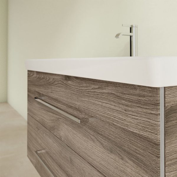 Villeroy and Boch Avento Stone Oak 1000mm Wall Hung 2 Drawer Vanity Unit - Image 6
