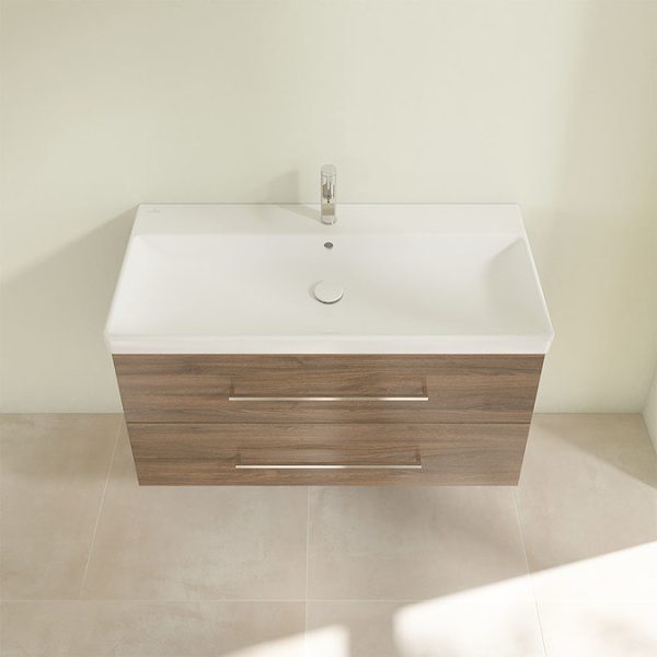 Villeroy and Boch Avento Arizona Oak 1000mm Wall Hung 2 Drawer Vanity Unit - Image 5