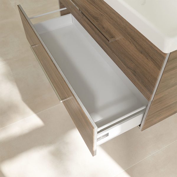 Villeroy and Boch Avento Arizona Oak 1000mm Wall Hung 2 Drawer Vanity Unit - Image 6