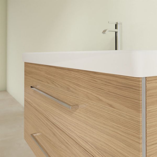 Villeroy and Boch Avento Nordic Oak 1000mm Wall Hung 2 Drawer Vanity Unit - Image 6