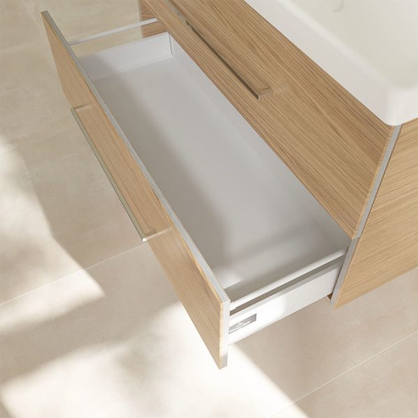 Villeroy and Boch Avento Nordic Oak 1000mm Wall Hung 2 Drawer Vanity Unit - Image 7