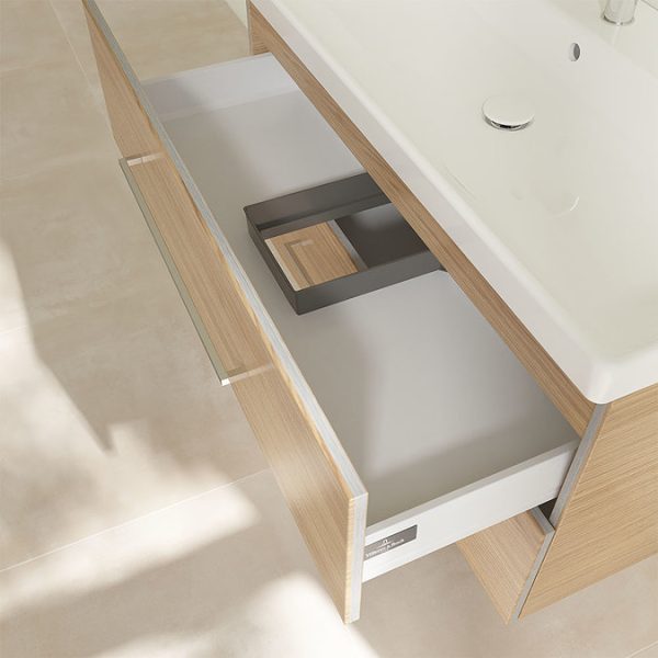 Villeroy and Boch Avento Nordic Oak 1000mm Wall Hung 2 Drawer Vanity Unit - Image 2