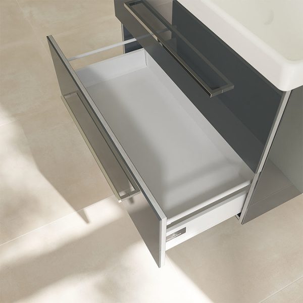 Villeroy and Boch Avento Crystal Grey 800mm Wall Hung 2 Drawer Vanity Unit - Image 7