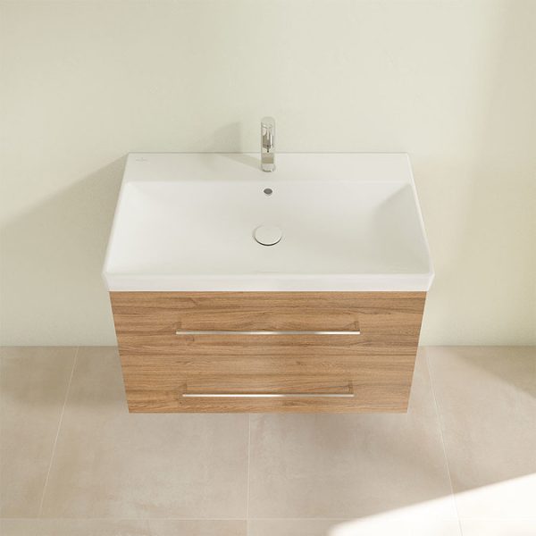 Villeroy and Boch Avento Oak Kansas 800mm Wall Hung 2 Drawer Vanity Unit - Image 5