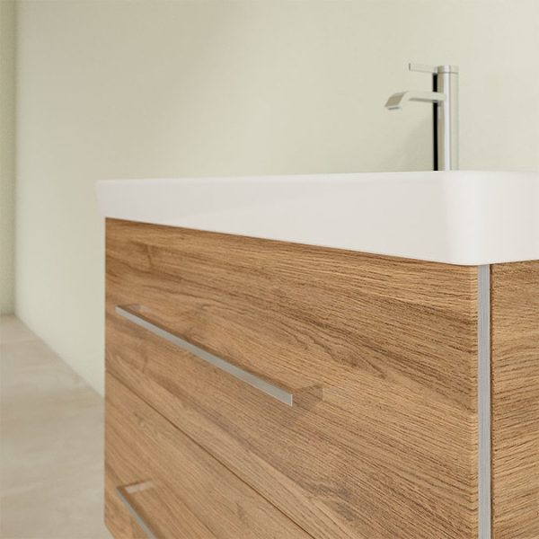 Villeroy and Boch Avento Oak Kansas 800mm Wall Hung 2 Drawer Vanity Unit - Image 6