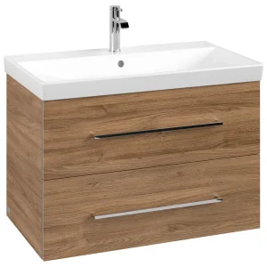 Villeroy and Boch Avento Oak Kansas 800mm Wall Hung 2 Drawer Vanity Unit