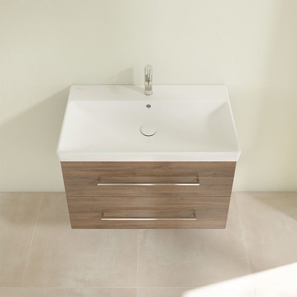 Villeroy and Boch Avento Arizona Oak 800mm Wall Hung 2 Drawer Vanity Unit - Image 5