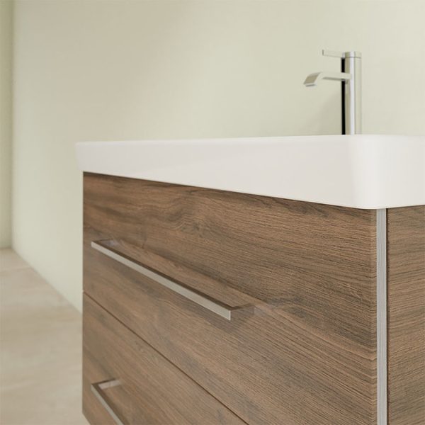 Villeroy and Boch Avento Arizona Oak 800mm Wall Hung 2 Drawer Vanity Unit - Image 6