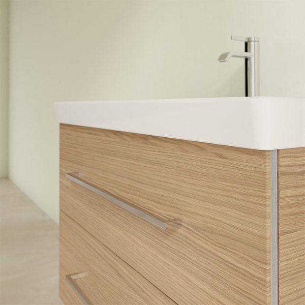Villeroy and Boch Avento Nordic Oak 800mm Wall Hung 2 Drawer Vanity Unit - Image 6