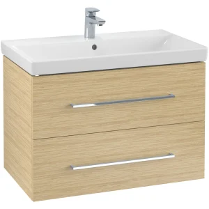 Villeroy and Boch Avento Nordic Oak 800mm Wall Hung 2 Drawer Vanity Unit