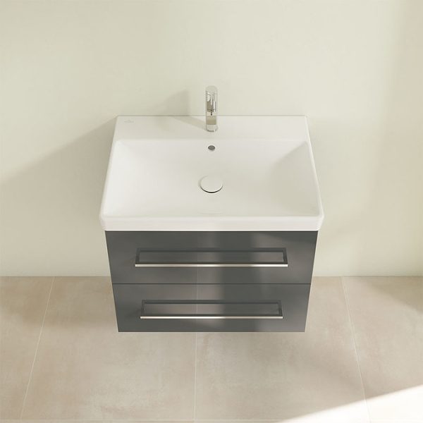 Villeroy and Boch Avento Crystal Grey 650mm Wall Hung 2 Drawer Vanity Unit - Image 5