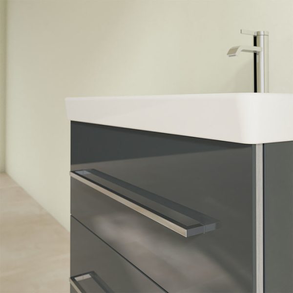 Villeroy and Boch Avento Crystal Grey 650mm Wall Hung 2 Drawer Vanity Unit - Image 6