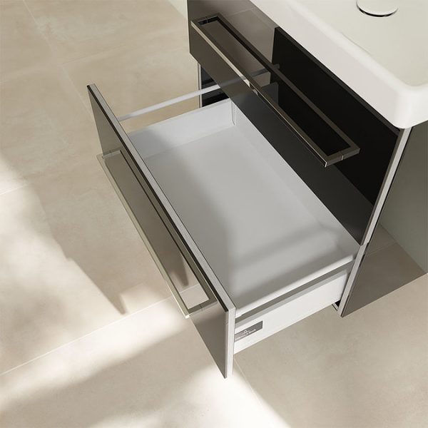 Villeroy and Boch Avento Crystal Black 650mm Wall Hung 2 Drawer Vanity Unit - Image 7