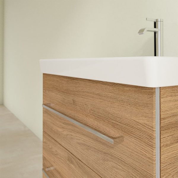 Villeroy and Boch Avento Oak Kansas 650mm Wall Hung 2 Drawer Vanity Unit - Image 6