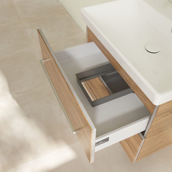 Villeroy and Boch Avento Oak Kansas 650mm Wall Hung 2 Drawer Vanity Unit - Image 2