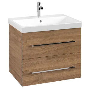 Villeroy and Boch Avento Oak Kansas 650mm Wall Hung 2 Drawer Vanity Unit