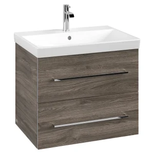 Villeroy and Boch Avento Stone Oak 650mm Wall Hung 2 Drawer Vanity Unit