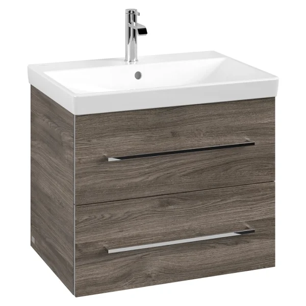 Villeroy and Boch Avento Stone Oak 650mm Wall Hung 2 Drawer Vanity Unit