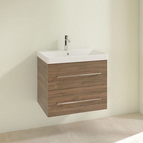 Villeroy and Boch Avento Arizona Oak 650mm Wall Hung 2 Drawer Vanity Unit - Image 3