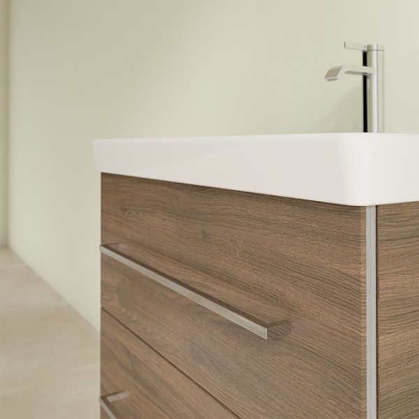 Villeroy and Boch Avento Arizona Oak 650mm Wall Hung 2 Drawer Vanity Unit - Image 6
