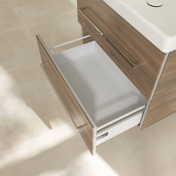 Villeroy and Boch Avento Arizona Oak 650mm Wall Hung 2 Drawer Vanity Unit - Image 7