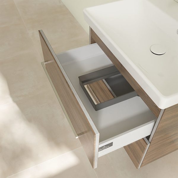 Villeroy and Boch Avento Arizona Oak 650mm Wall Hung 2 Drawer Vanity Unit - Image 2
