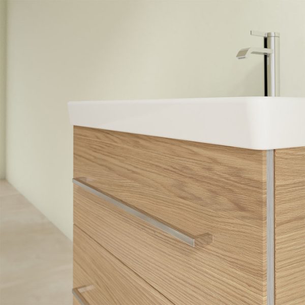 Villeroy and Boch Avento Nordic Oak 650mm Wall Hung 2 Drawer Vanity Unit - Image 6
