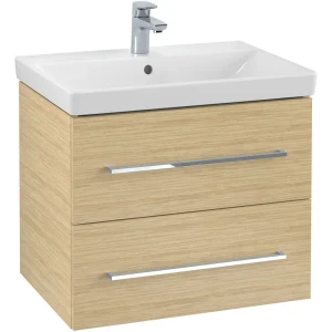 Villeroy and Boch Avento Nordic Oak 650mm Wall Hung 2 Drawer Vanity Unit