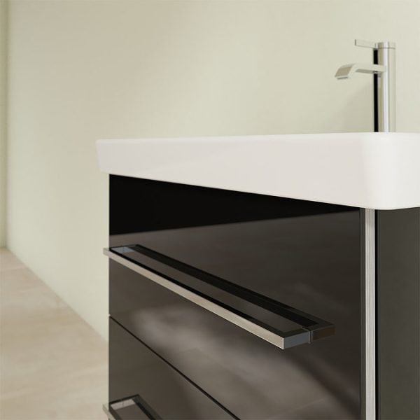 Villeroy and Boch Avento Crystal Black 600mm Wall Hung 2 Drawer Vanity Unit - Image 6