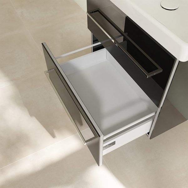 Villeroy and Boch Avento Crystal Black 600mm Wall Hung 2 Drawer Vanity Unit - Image 7