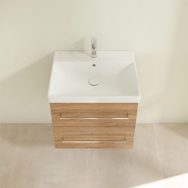 Villeroy and Boch Avento Oak Kansas 600mm Wall Hung 2 Drawer Vanity Unit - Image 5