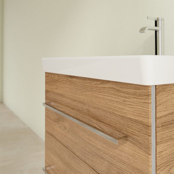 Villeroy and Boch Avento Oak Kansas 600mm Wall Hung 2 Drawer Vanity Unit - Image 6