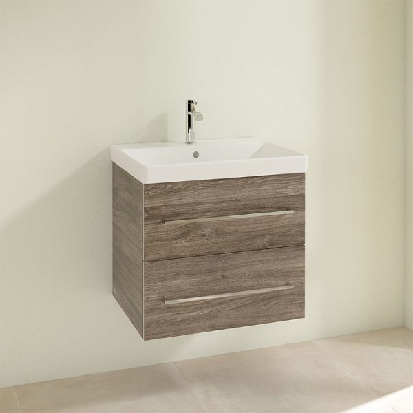 Villeroy and Boch Avento Stone Oak 600mm Wall Hung 2 Drawer Vanity Unit - Image 3