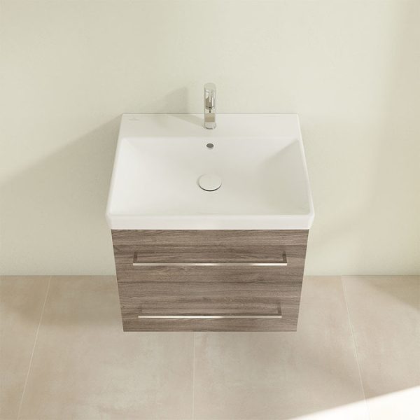 Villeroy and Boch Avento Stone Oak 600mm Wall Hung 2 Drawer Vanity Unit - Image 5