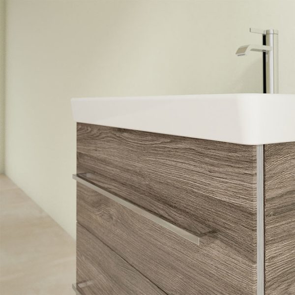 Villeroy and Boch Avento Stone Oak 600mm Wall Hung 2 Drawer Vanity Unit - Image 6