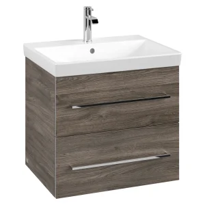Villeroy and Boch Avento Stone Oak 600mm Wall Hung 2 Drawer Vanity Unit