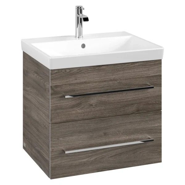 Villeroy and Boch Avento Stone Oak 600mm Wall Hung 2 Drawer Vanity Unit