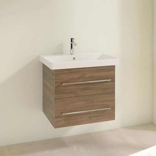 Villeroy and Boch Avento Arizona Oak 600mm Wall Hung 2 Drawer Vanity Unit - Image 3