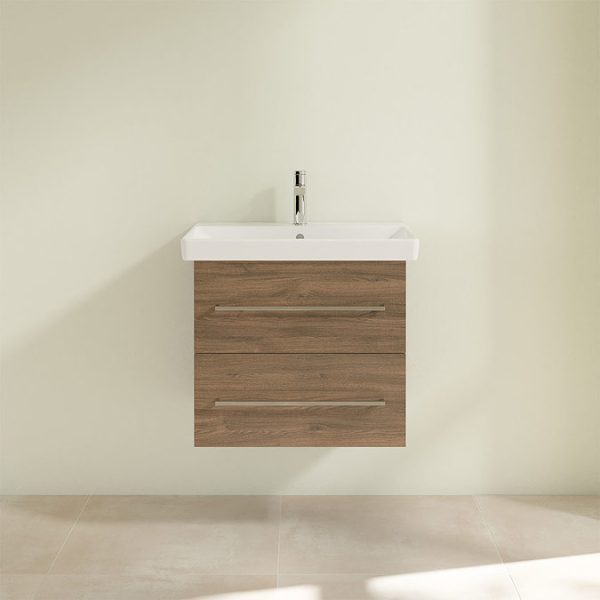 Villeroy and Boch Avento Arizona Oak 600mm Wall Hung 2 Drawer Vanity Unit - Image 4