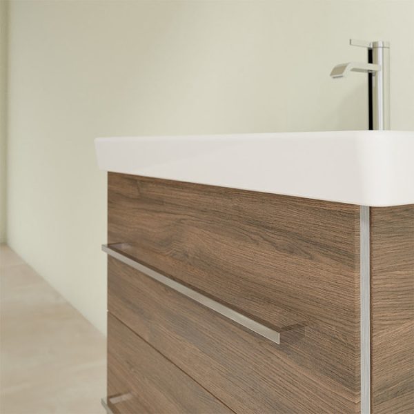 Villeroy and Boch Avento Arizona Oak 600mm Wall Hung 2 Drawer Vanity Unit - Image 6
